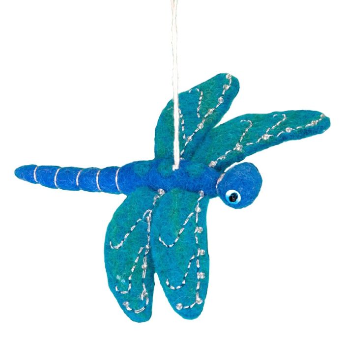 Handmade Wool Dragonfly Ornament