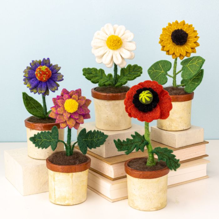 Wool Felt Potted Flower: Sunflower