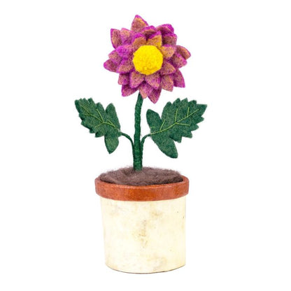 Wool Felt Potted Flower: Dahlia