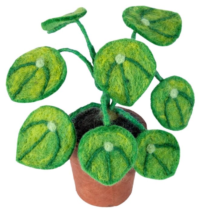 Wool Felt Potted Tropical: Money Plant