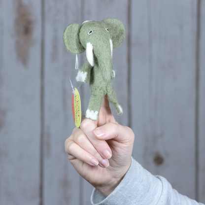 Wild Woolies Finger Puppet: Elephant