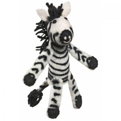 Wild Woolies Finger Puppet: Zebra