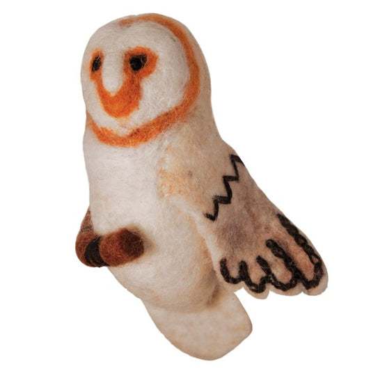 Handmade Wool Ornament: Barn Owl