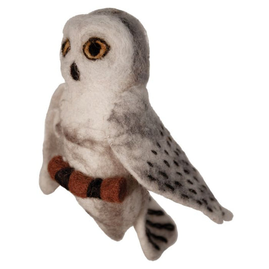 Handmade Wool Ornament: Snowy Owl