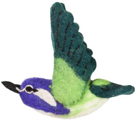 Handgefertigtes Wollornament: Costas Kolibri