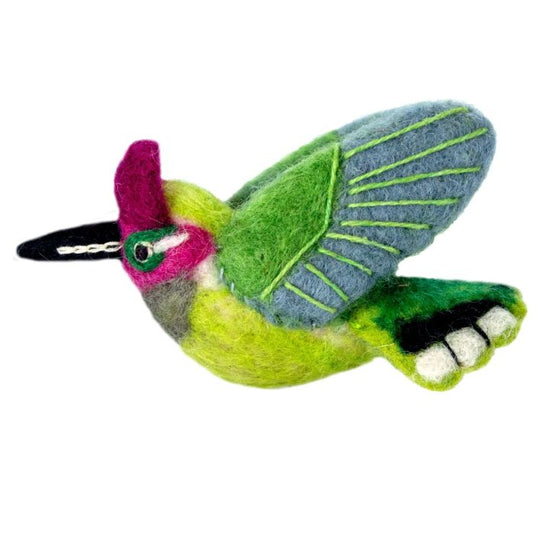 Handmade Wool Ornament: Anna's Hummingbird