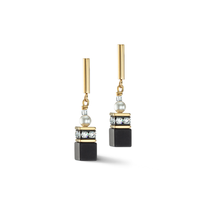 GeoCUBE® Precious Fusion Pearls Ohrringe: Schwarz/Gold