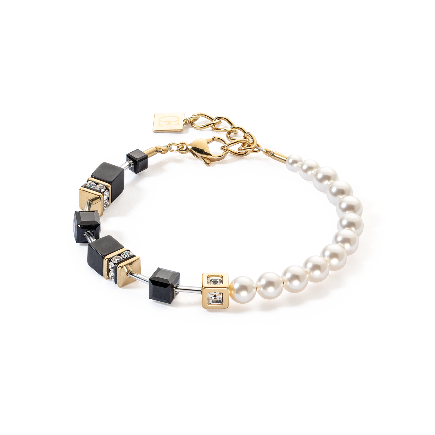 GeoCUBE® Precious Fusion Pearls Bracelet: Black/Gold - Chrysler Museum Shop