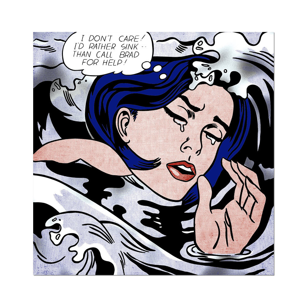 Drowning Girl by Roy Lichtenstein - Die-Cut Sticker - Chrysler Museum Shop