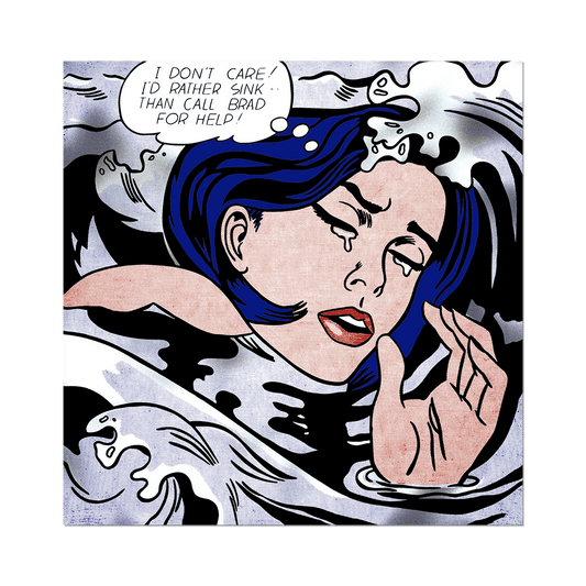 Drowning Girl by Roy Lichtenstein - Die-Cut Sticker - Chrysler Museum Shop