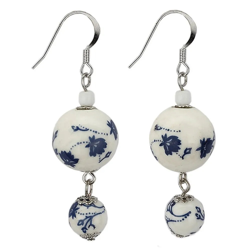 Tea Garden Double Drop Earrings (Floral) - Chrysler Museum Shop