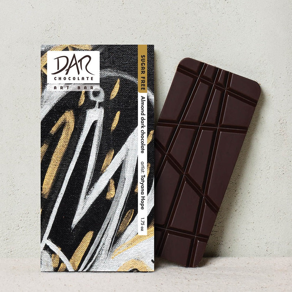 Art Bar: Zuckerfreie dunkle Mandelschokolade