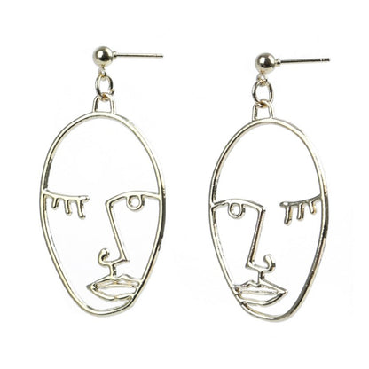 Line Art Wink Face Earrings - Chrysler Museum Shop