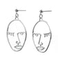 Line Art Wink Face Earrings