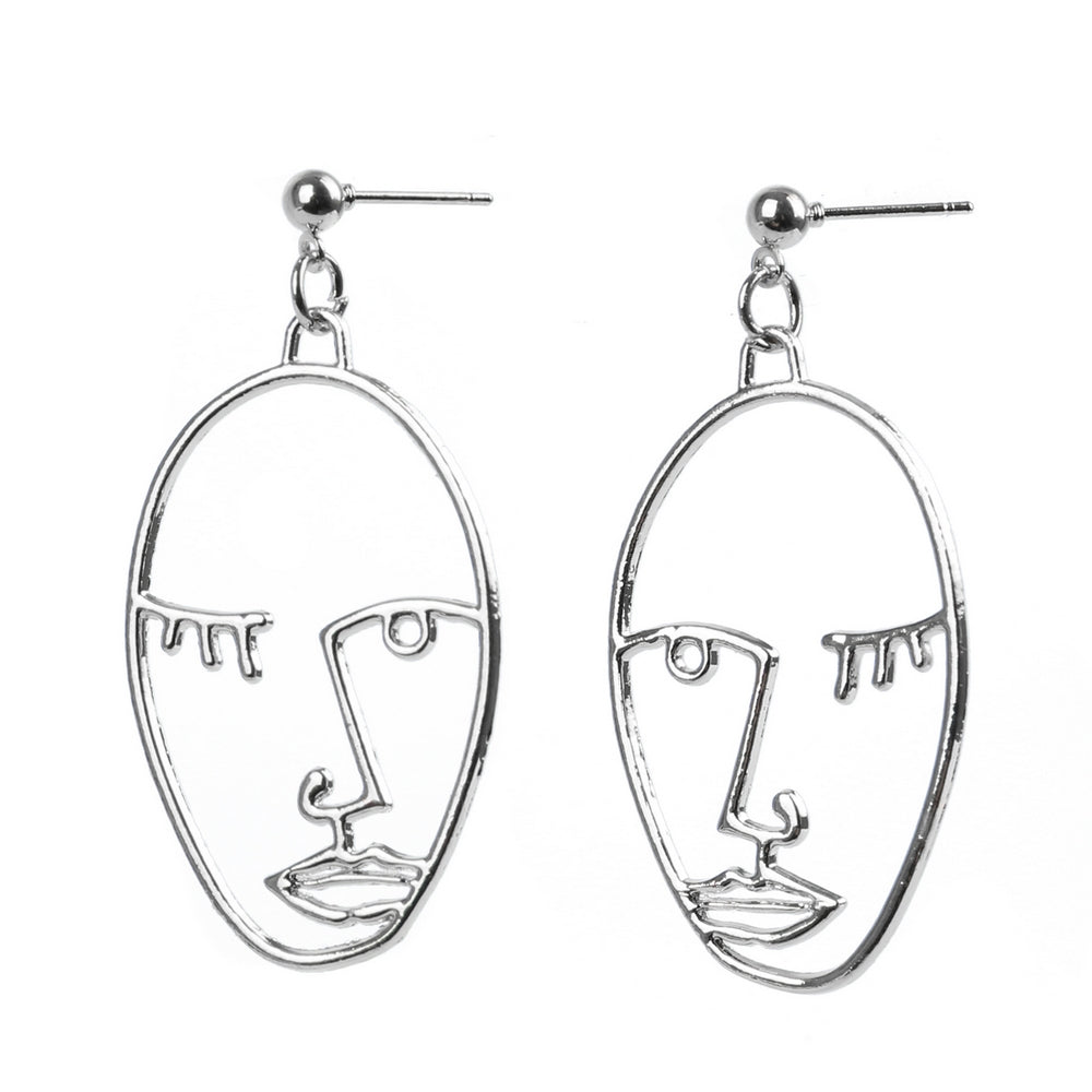 Line Art Wink Face Earrings - Chrysler Museum Shop