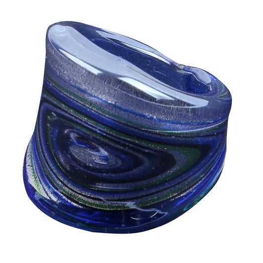Deep Ocean Glass Ring (Blue Swirl)