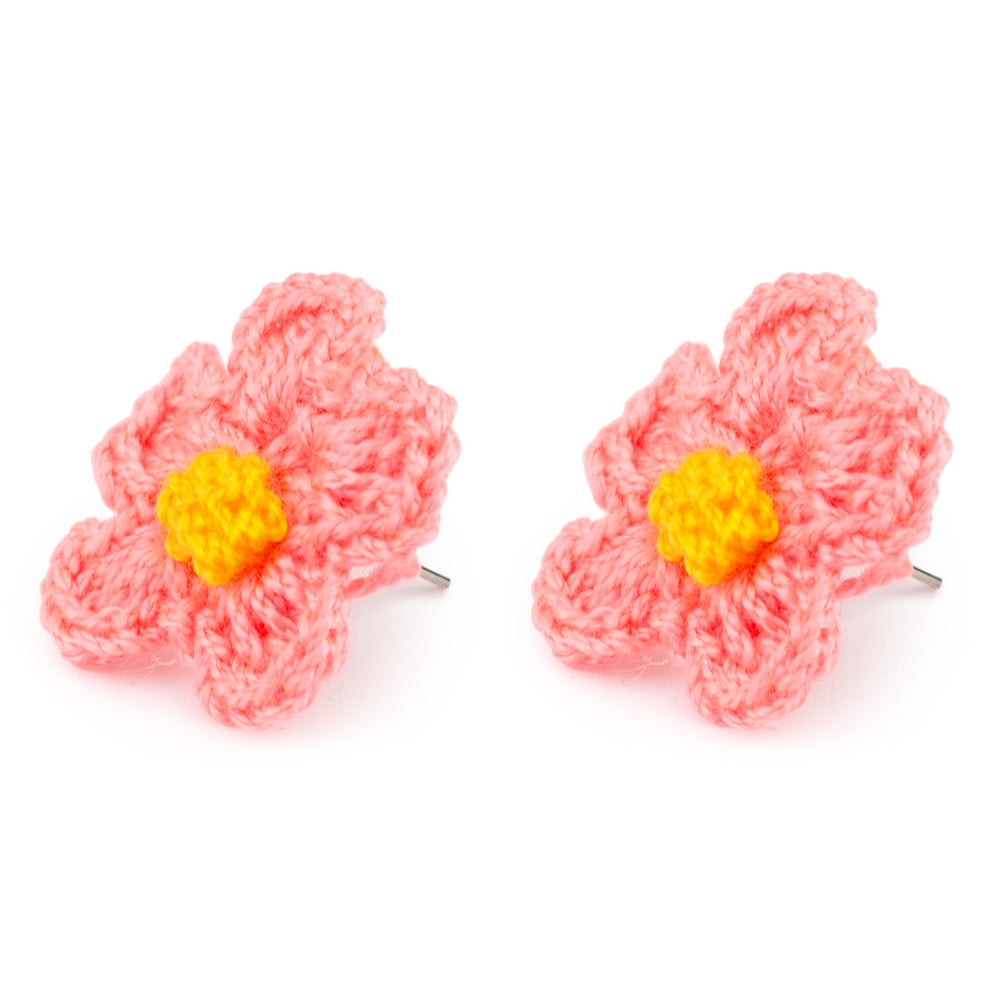 Crocheted Flower Earrings