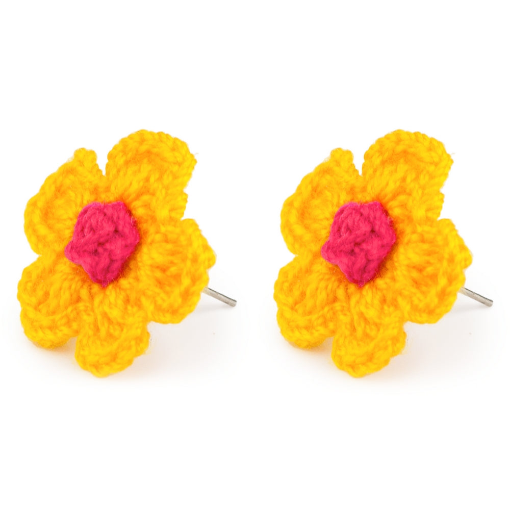 Crocheted Flower Earrings