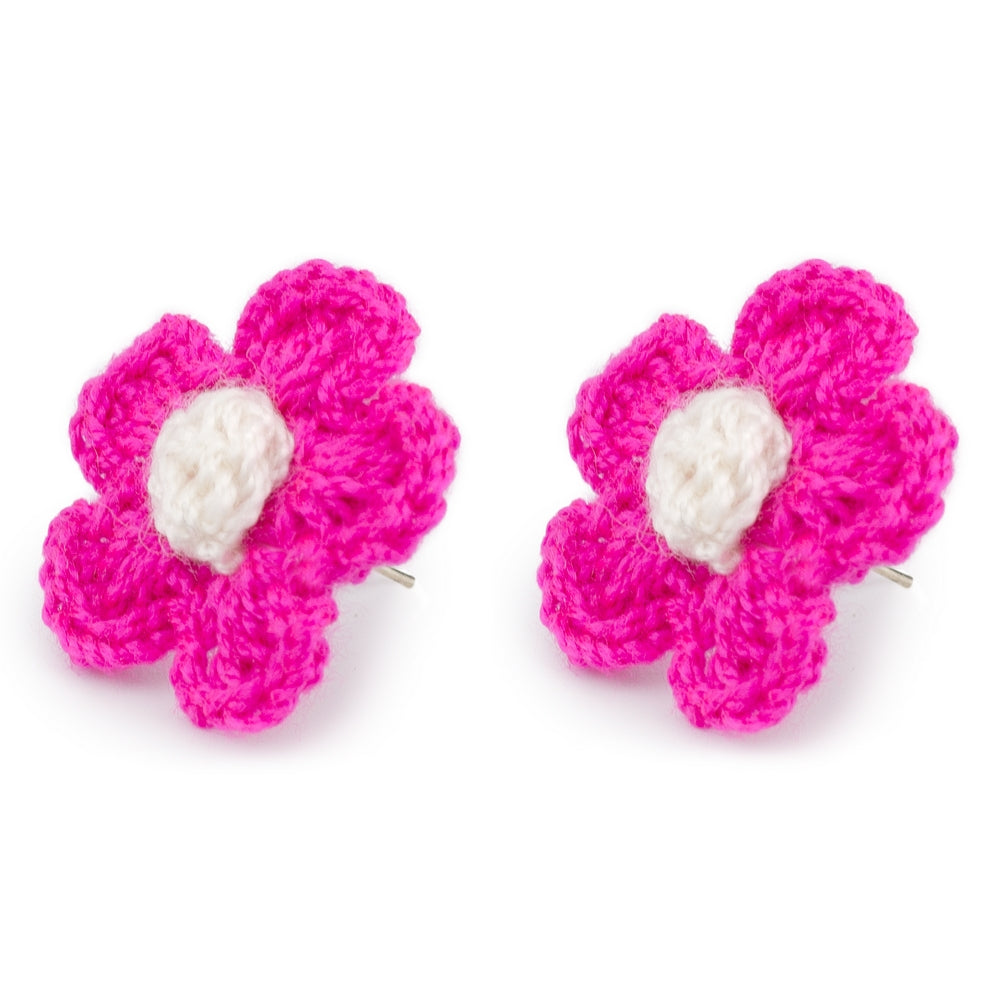 Crocheted Flower Earrings