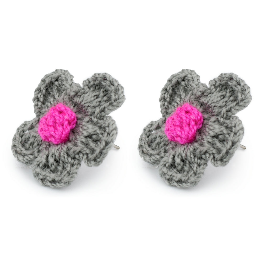 Crocheted Flower Earrings