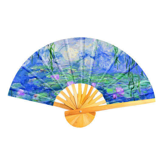 Monet Waterlilies Folding Fabric Hand Fan