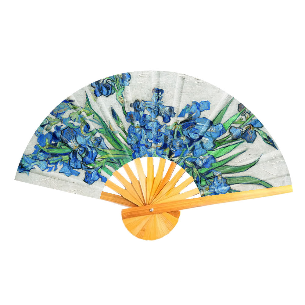 Van Gogh Irises Folding Fabric Hand Fan - Chrysler Museum Shop