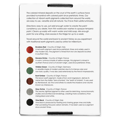 Product packaging with text and color swatches on a white background