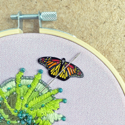 Enamel Needle Minder: Monarch Butterfly