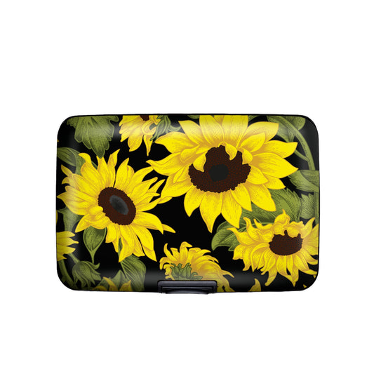 Armored Wallet: Sunflower on Black