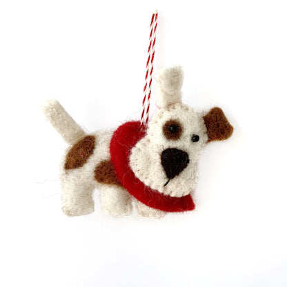 Hunde-Ornament aus Wollfilz