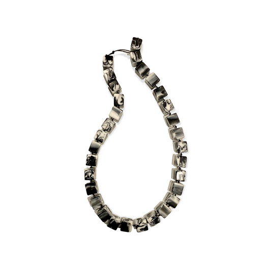 Black & White Layered Cubes Necklace - Chrysler Museum Shop