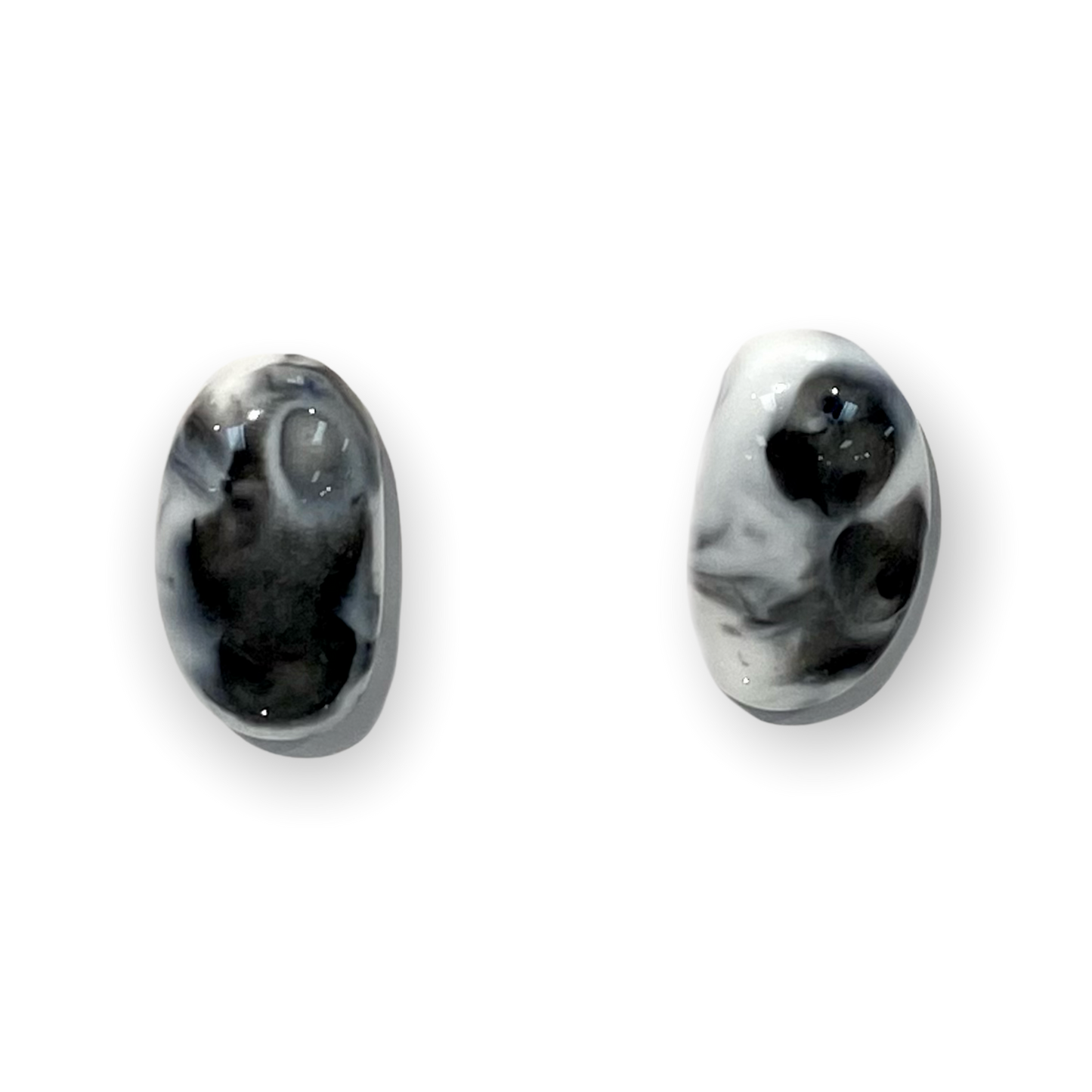 Black & White Swirl Stud Earrings