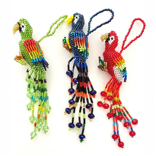 Beaded Parrot Ornaments