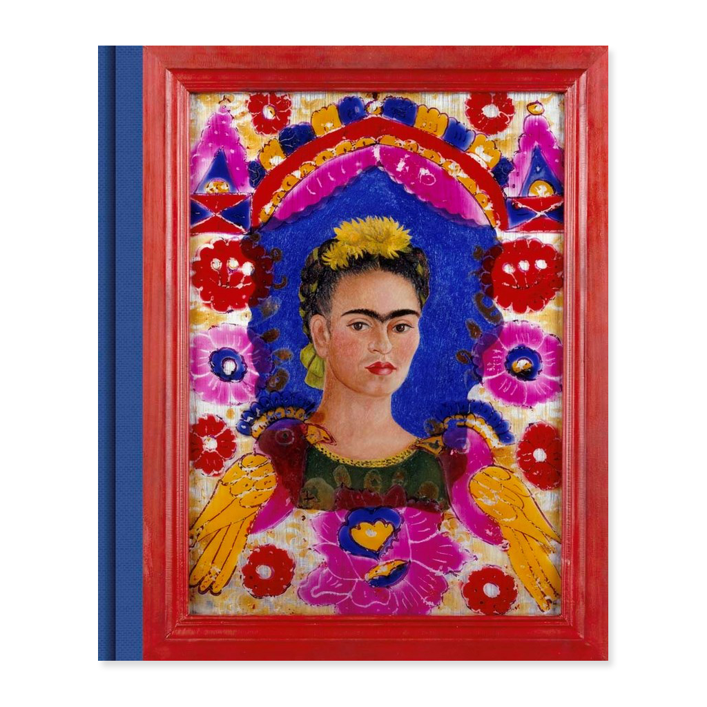 Colorful framed artwork of a stylized portrait with floral elements