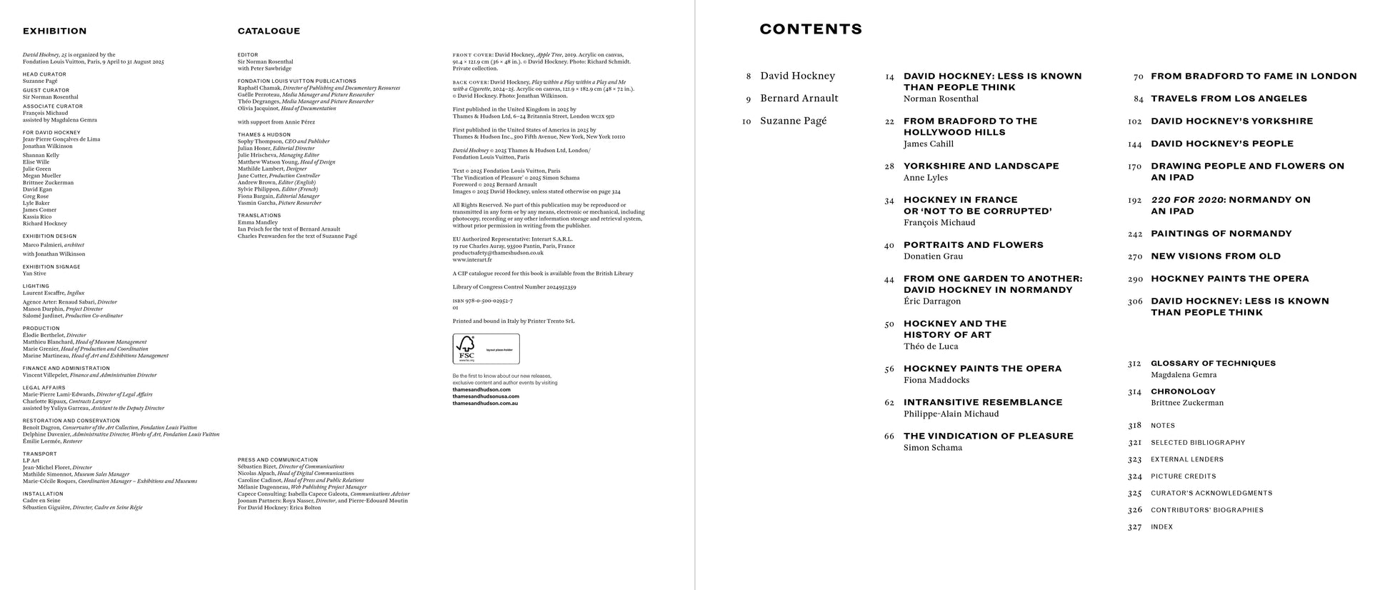 Table of contents page with text on a white background