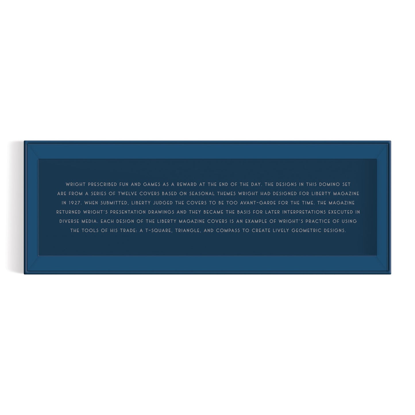 Framed text on a blue background