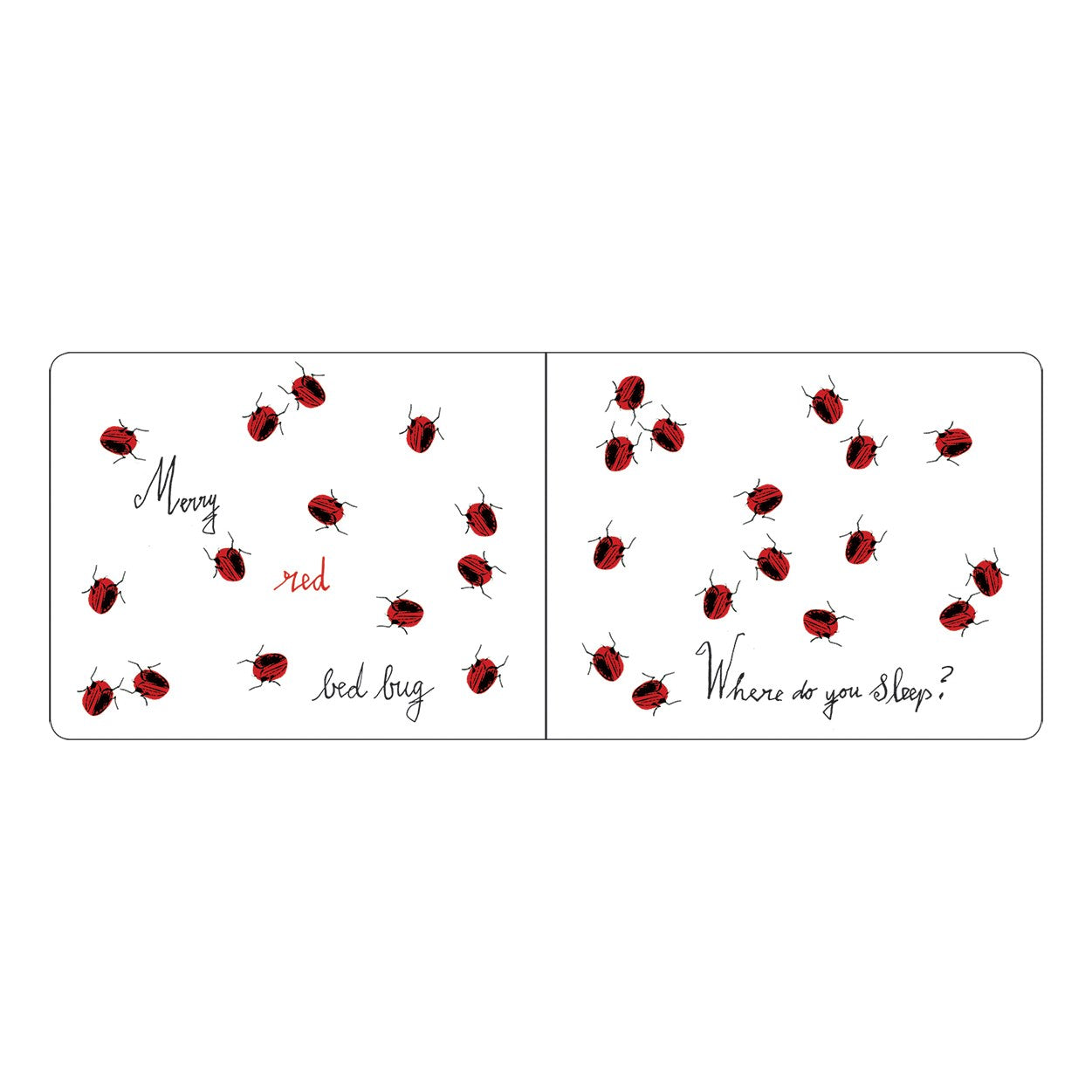 Children's book with illustrations of ladybugs and text on a white background