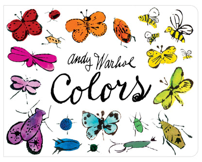 Book cover of 'Colors' by Andy Warhol with colorful butterflies and insects.