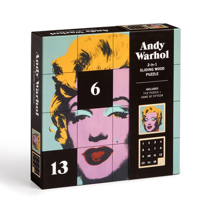 Andy Warhol Marilyn 2-in-1-Schiebepuzzle aus Holz