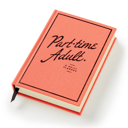 Coral planner with 'Part-time Adult' text on a white background