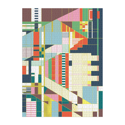 Colorful geometric pattern on a white background