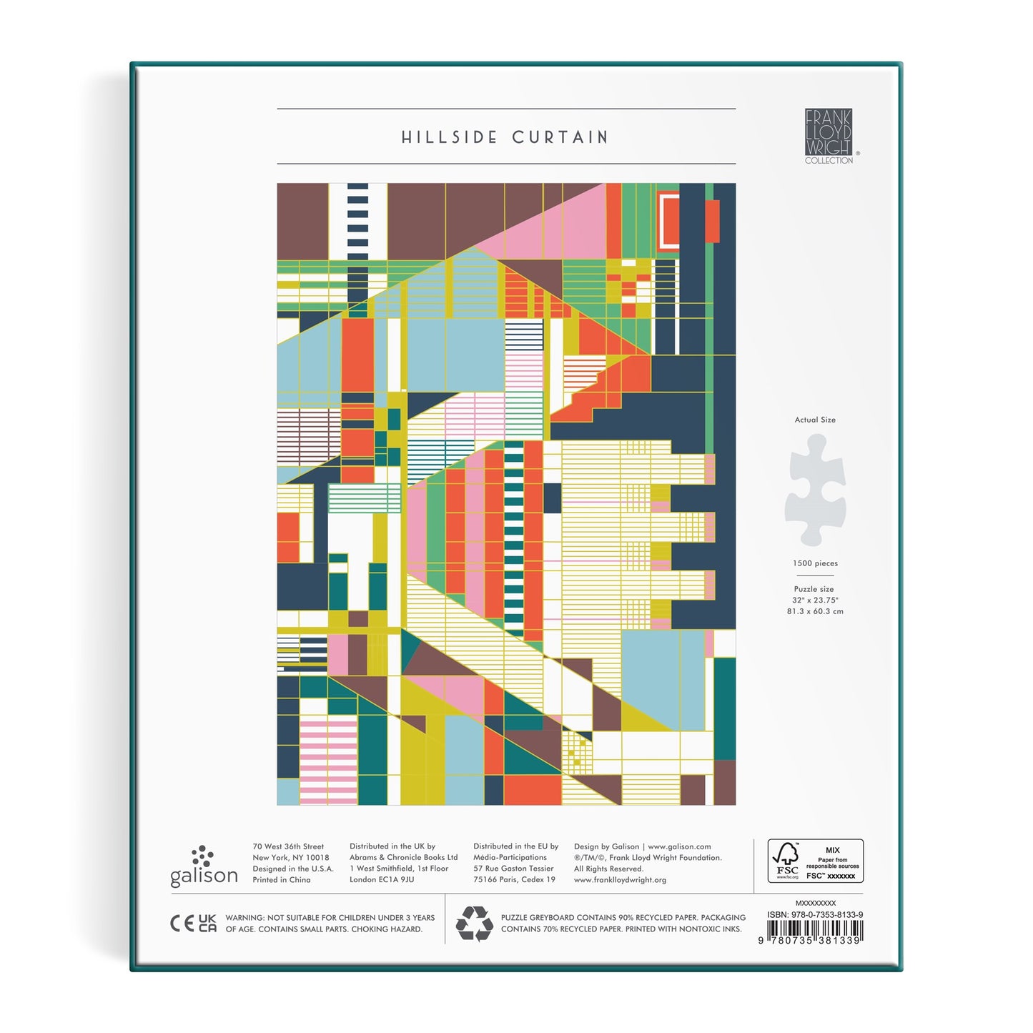 Puzzle box with geometric pattern and Galison branding