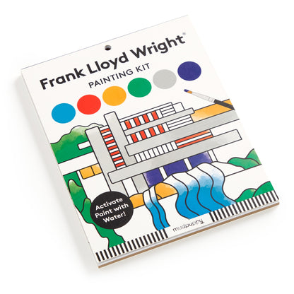 Frank Lloyd Wright painting kit packaging with colorful design on a white background