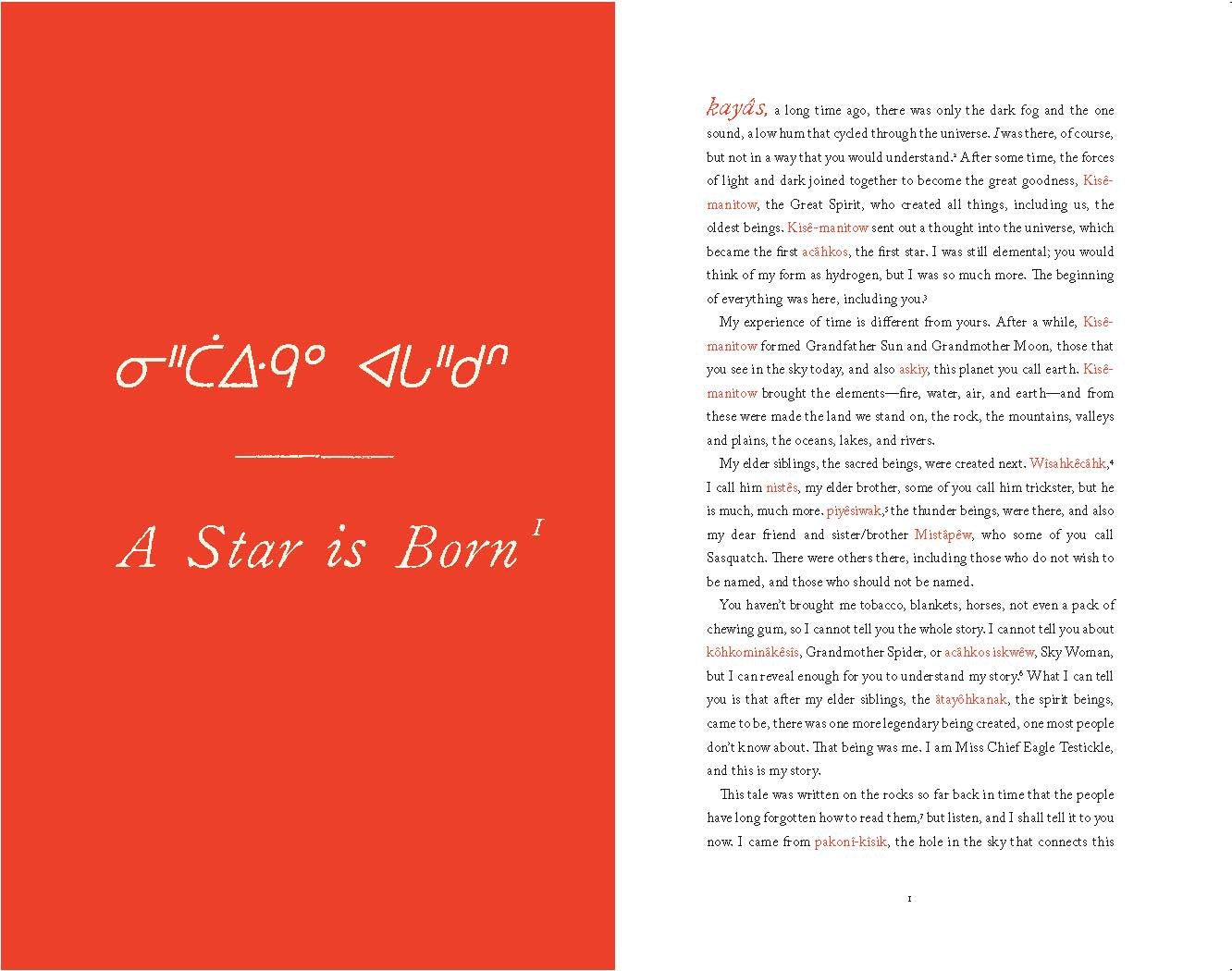 Book open to a page with text and a red cover featuring 'A Star is Born' title.