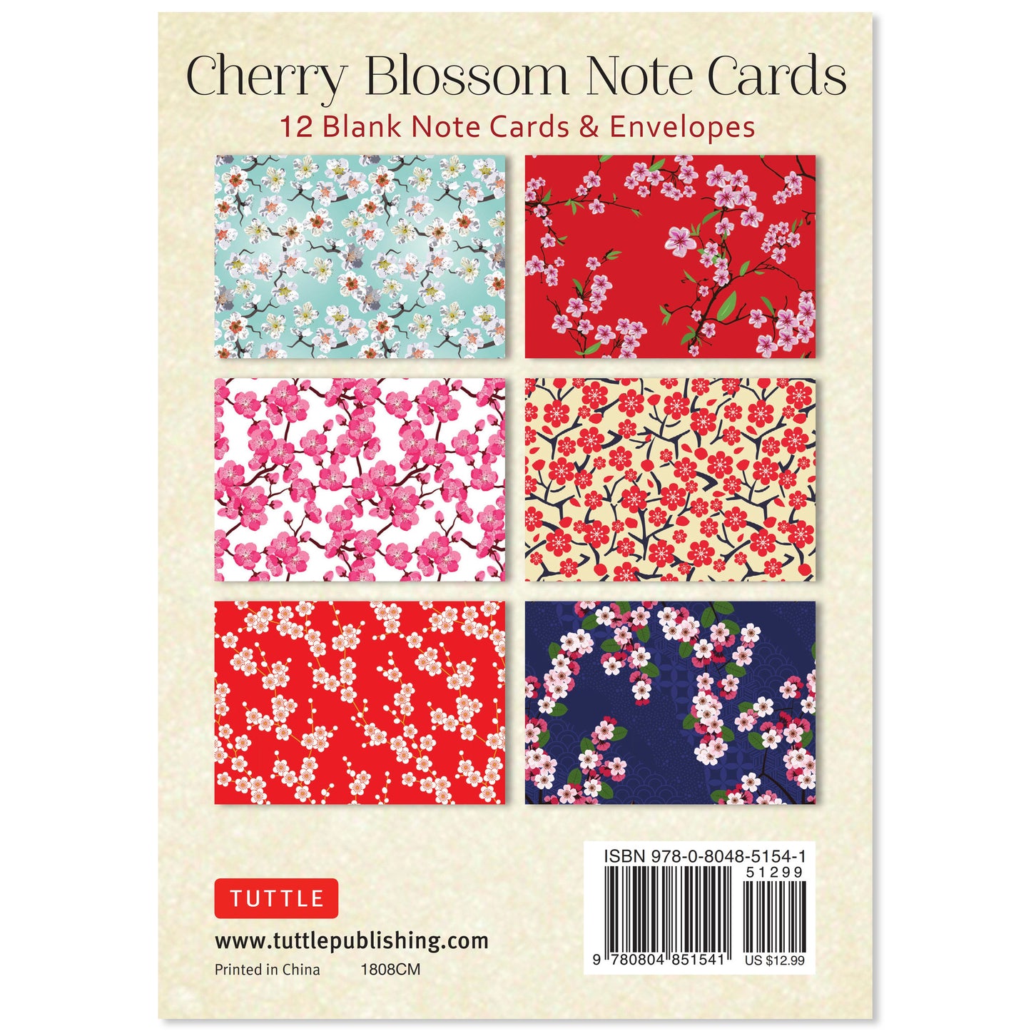 Cherry Blossom Note Cards (Back of package) - Chrysler Museum Shop