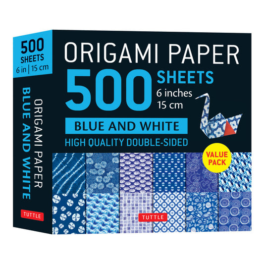 Origami Paper Blue & White Patterns (500 Sheets) - Chrysler Museum Shop