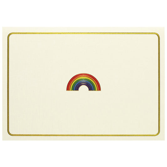 Tarjetas de notas en caja: arcoíris