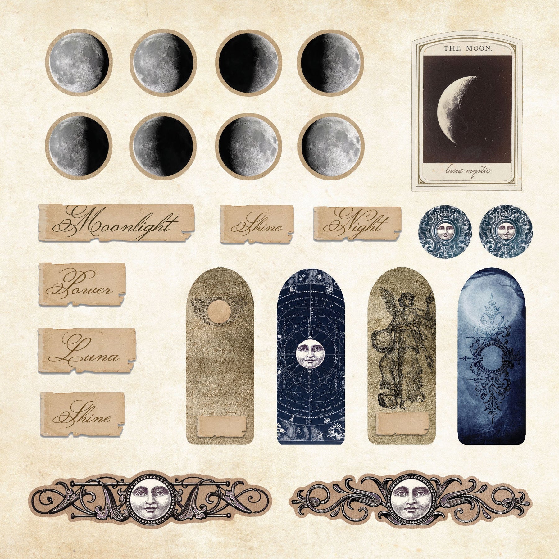 Mystical Ephemera! An Enchanting Vintage Sticker Book (Moons)