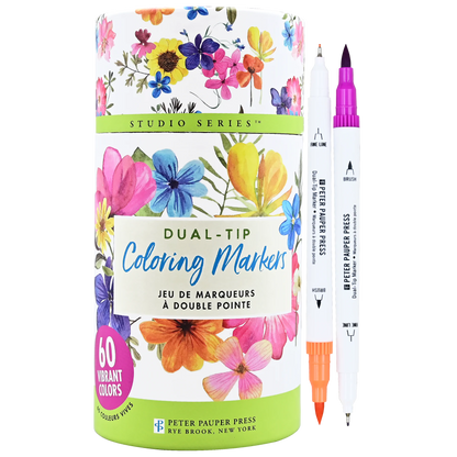 Dual-tip Coloring Markers, Set of 60