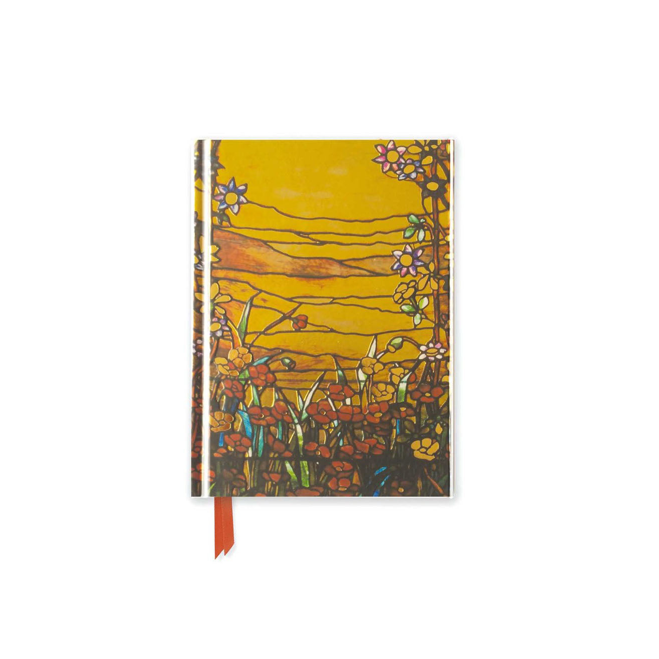 Tiffany „Rote Blumen“ Taschen-Tagebuch mit Folienprägung 